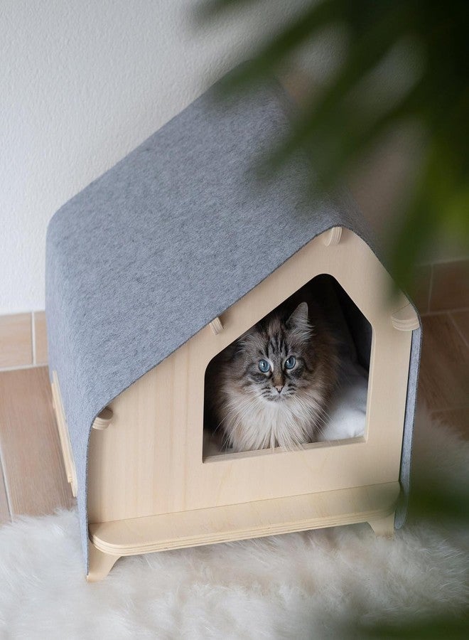 Keebori Wooden Foldable Pet House for Dog and Cat Luxe Cabin for pet with Removable Cushion Indoor and Outdoor pet House Pet House for Cats and Puppies Dogs - Image 3